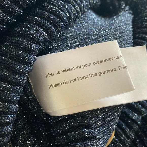 New Chloé Shiny Blue Knit Longsleeve Dress Size Large - Picture 8 of 10